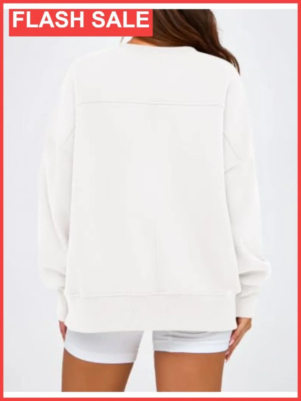 Women's Crewneck Fleece Sweatshirt Long Sleeve Pullover High Low Slit